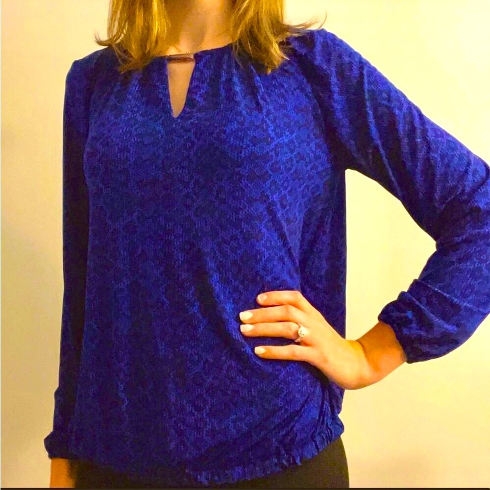 Michael Kors Royal Blue W/black pattern throughout Size Medium - Picture 5 of 8